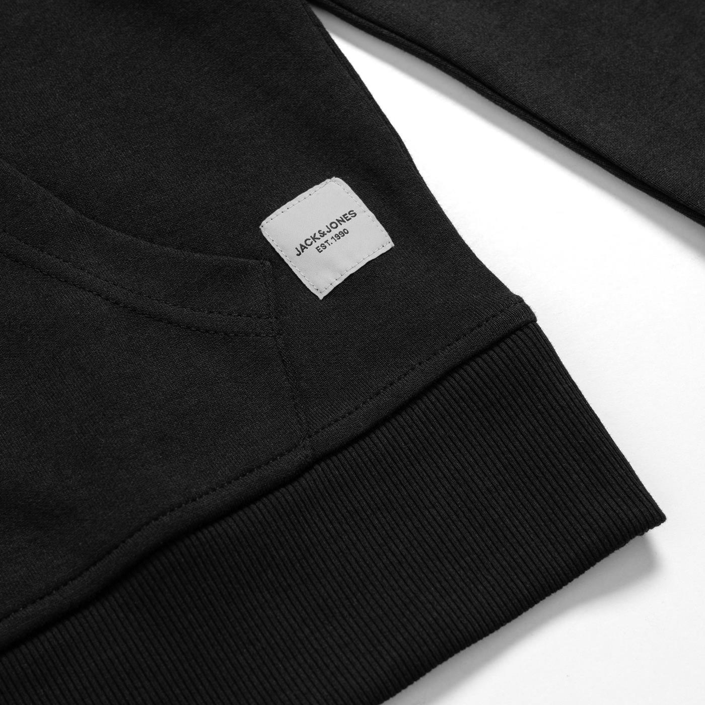 Jack & Jones Basic Sweat Hood Black  - 12182537B