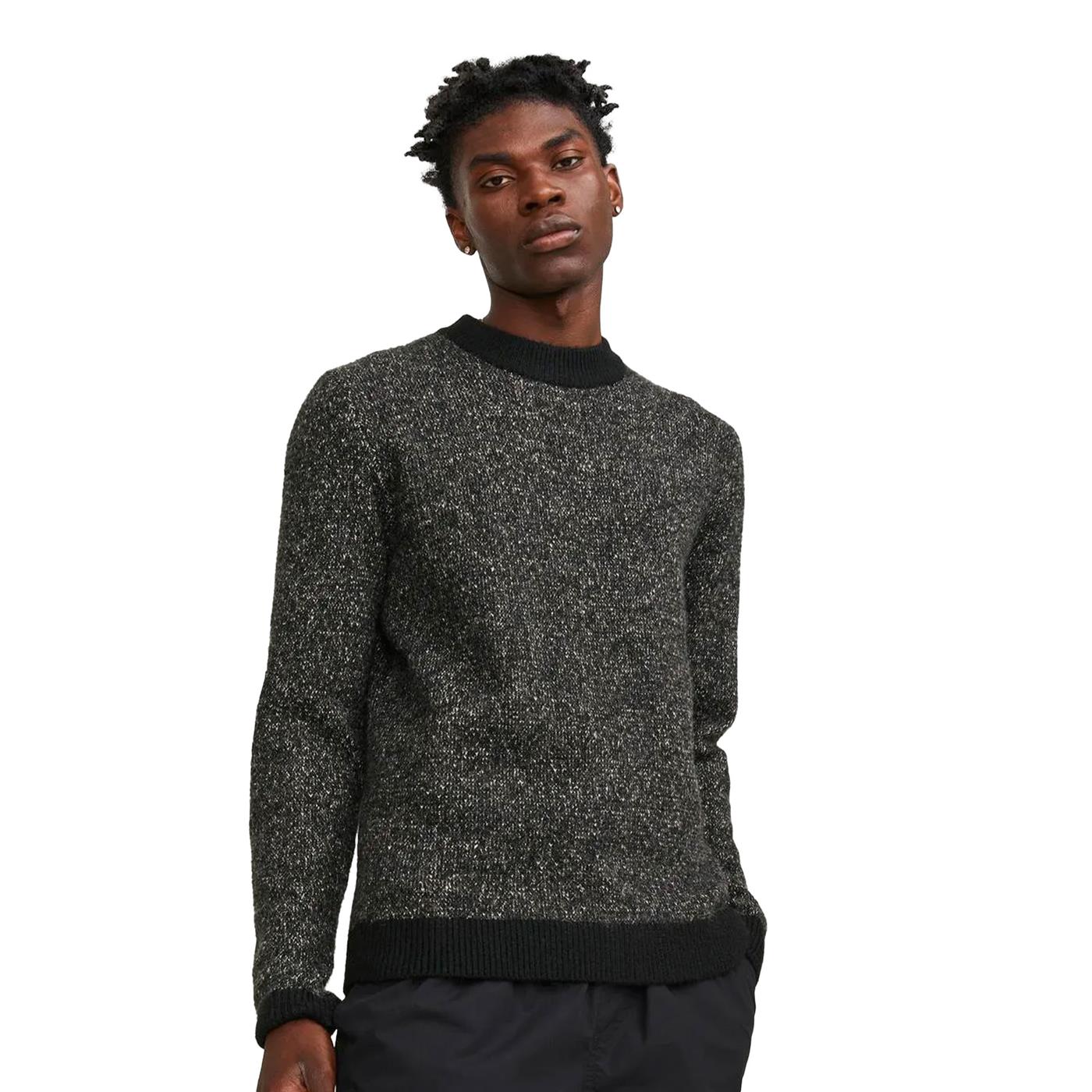 Jack & Jones Space Knit Mock Neck Slate Black  - 12239460SB