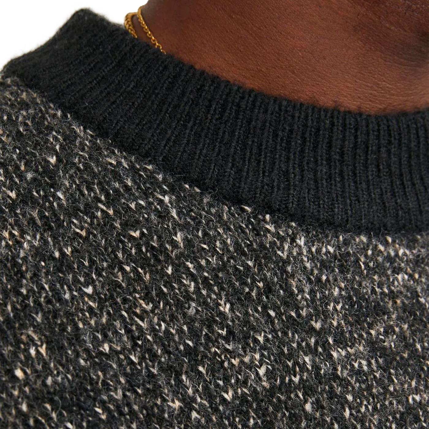 Jack & Jones Space Knit Mock Neck Slate Black  - 12239460SB