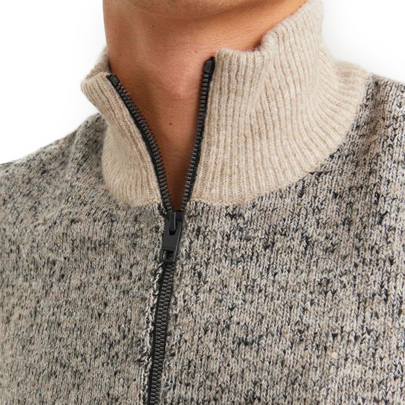 Jack & Jones Space Knit Half Zip Peyote  - 12250241P