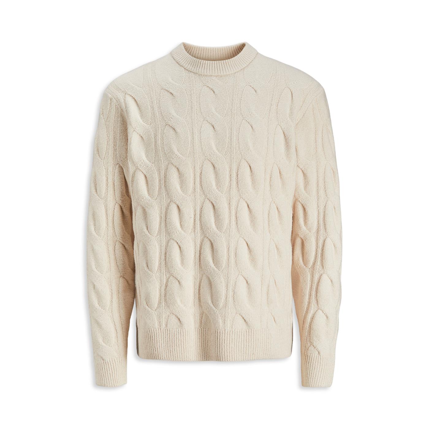 Jack & Jones Henry Cable Knit Crew Neck Sea Salt - 12262159SS