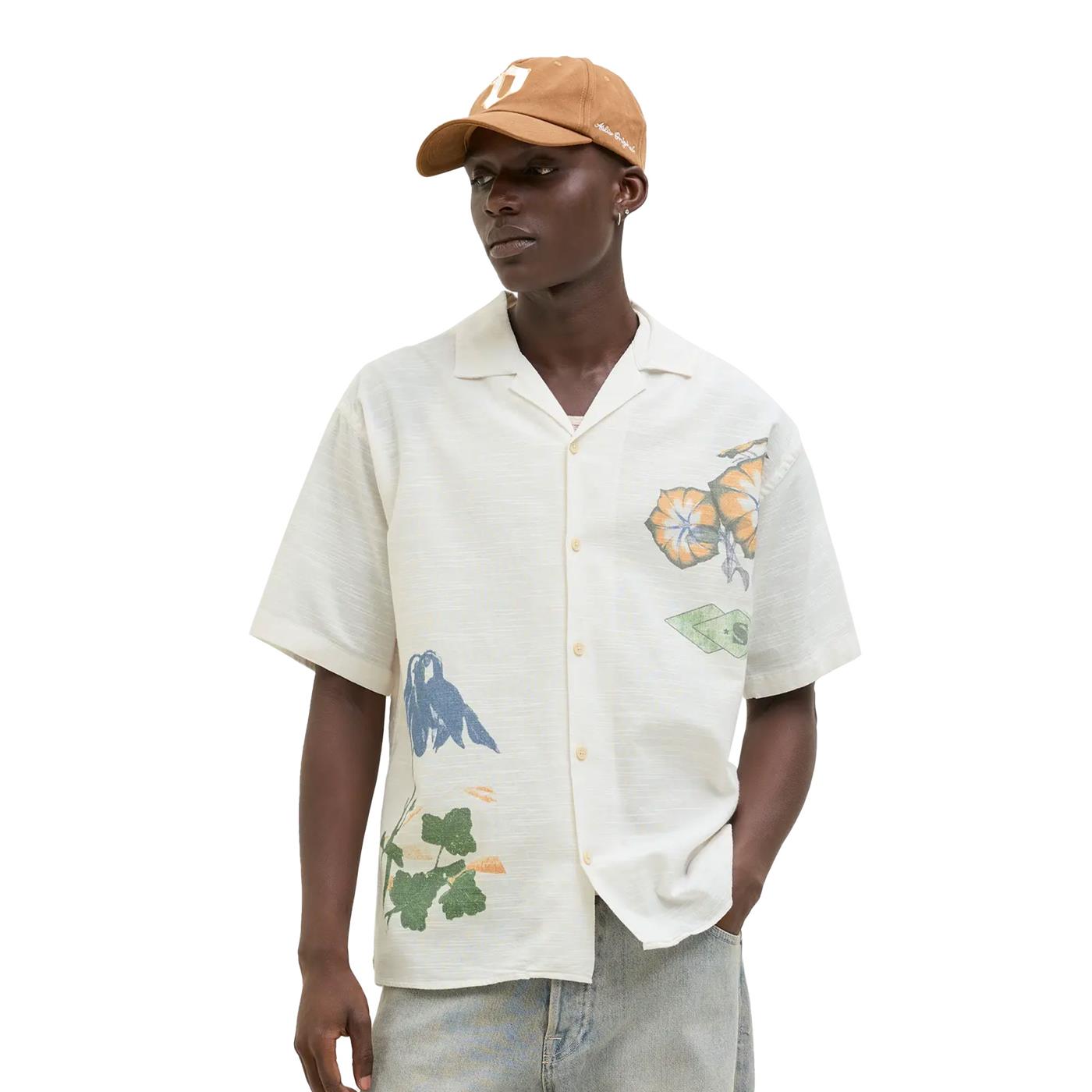Jack & Jones Luke Retiro AOP Shirt SS Cloud Dancer - 12271108CD
