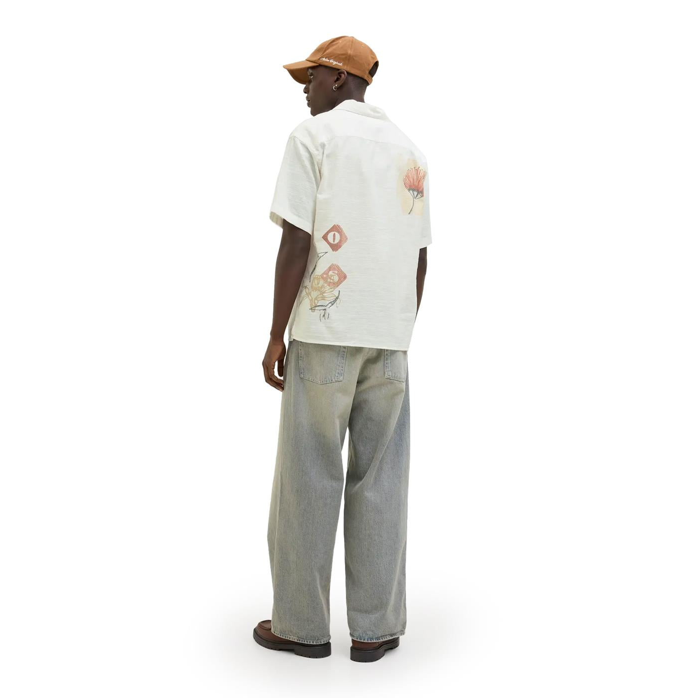 Jack & Jones Luke Retiro AOP Shirt SS Cloud Dancer - 12271108CD
