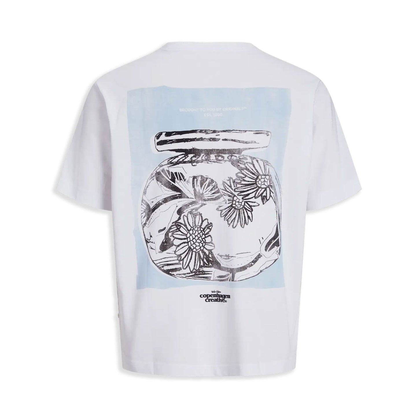 Jack & Jones Paros Abstract Tee SS Crew Neck Bright White - 12273385BW