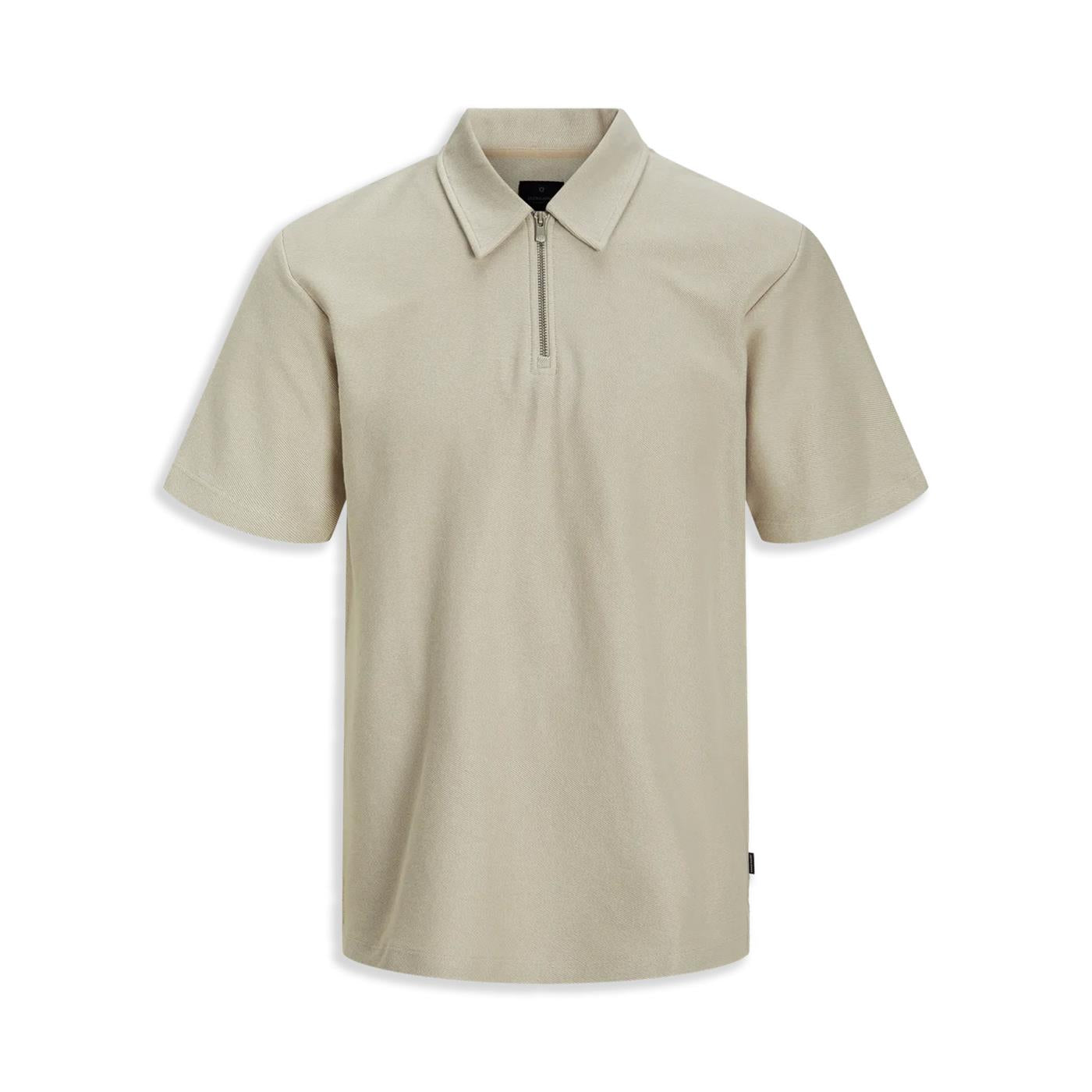 Jack & Jones Andrew SS Zip Polo Silver Lining - 12274108SL