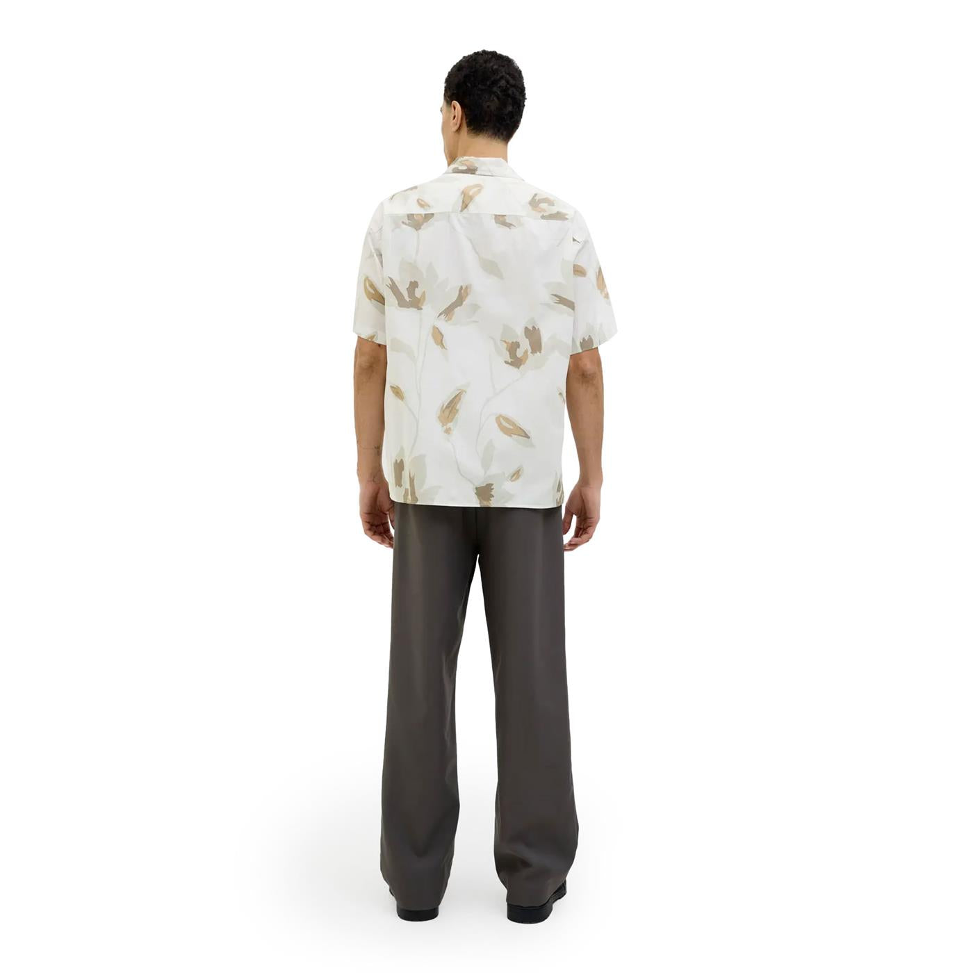 Jack & Jones Blapalermo Print Resort S/S Shirt Cloud Dancer - 12274927CD