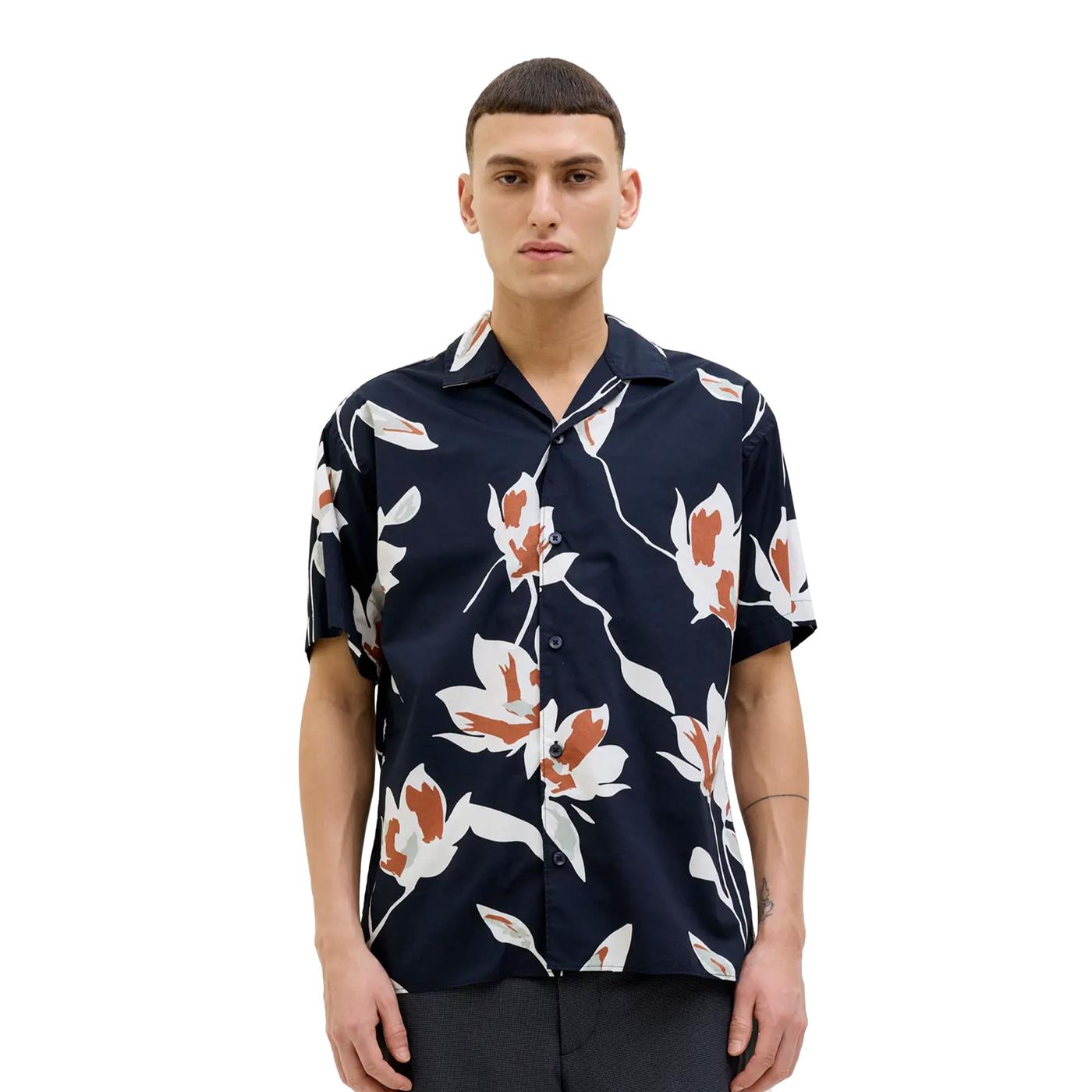 Jack & Jones Blapalermo Print Resort S/S Shirt Night Sky - 12274927NS