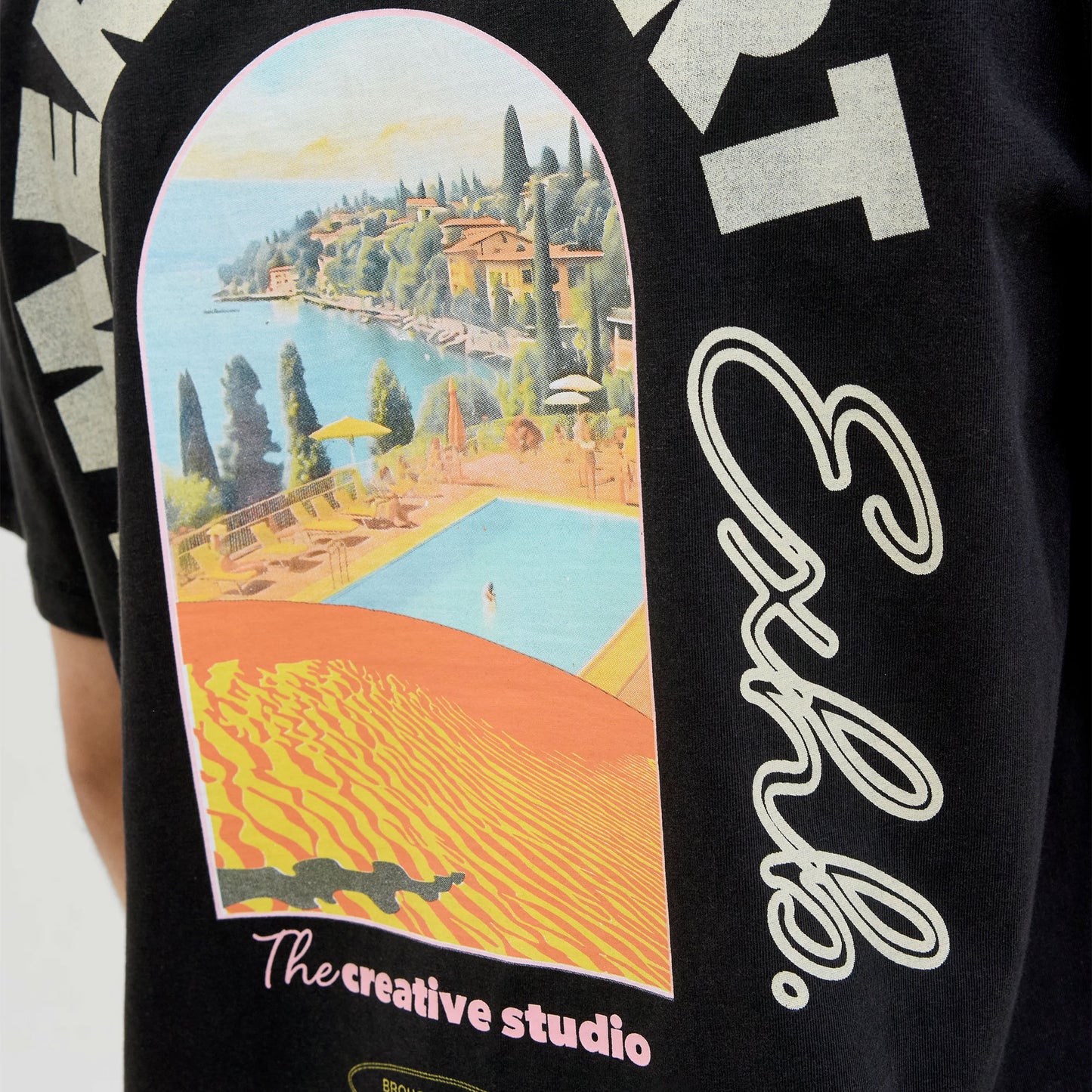 Jack & Jones Almeria World Tee SS Crew Neck Black - 12276785B