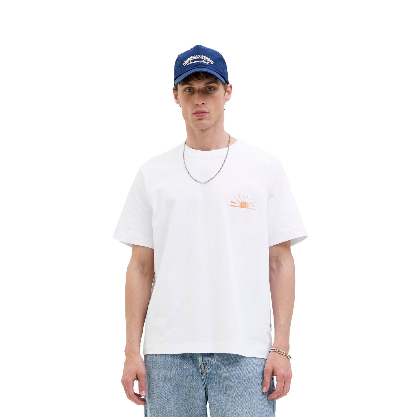 Jack & Jones Canggu Summer Picture Tee SS Bright White - 12277229BW