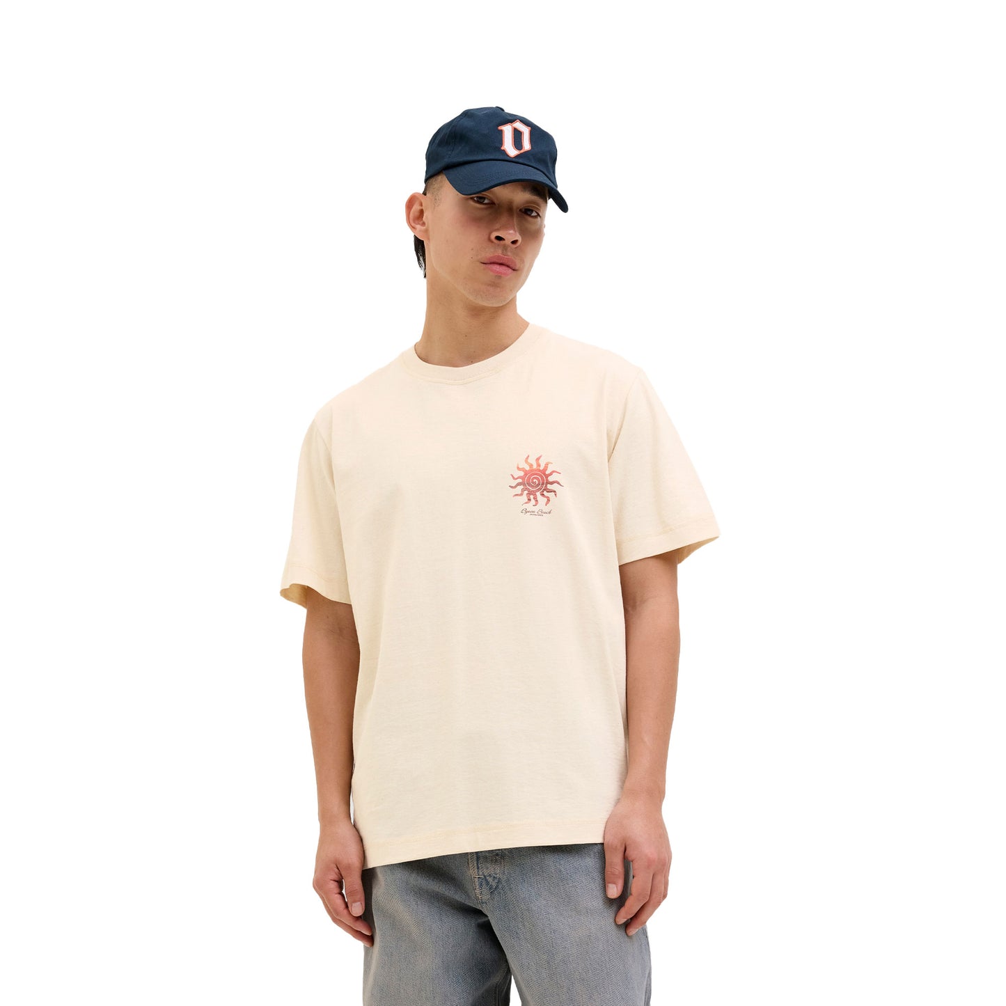 Jack & Jones Canggu Summer Picture Tee SS Ecru - 12277229E