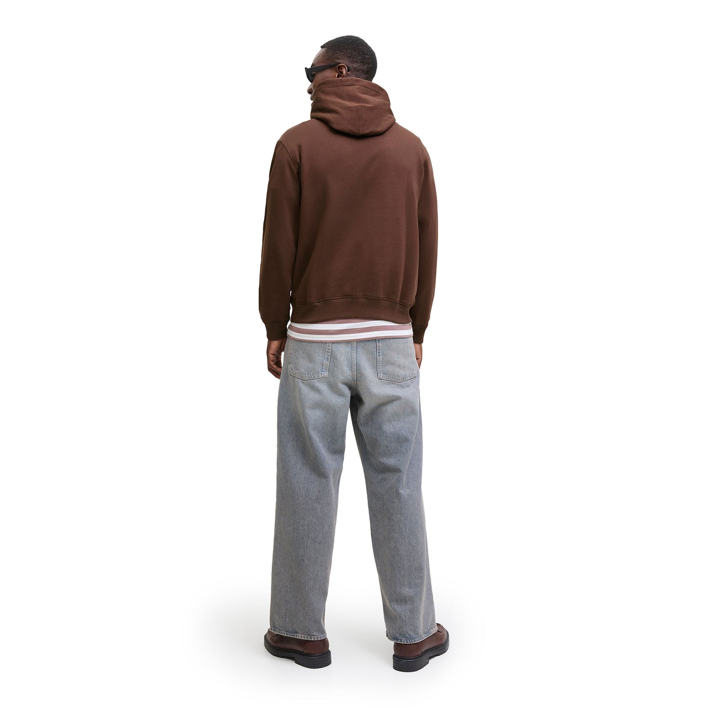 Jack & Jones Norrebro Emb Sweat Hood Deep Mahogany - 12282861DM