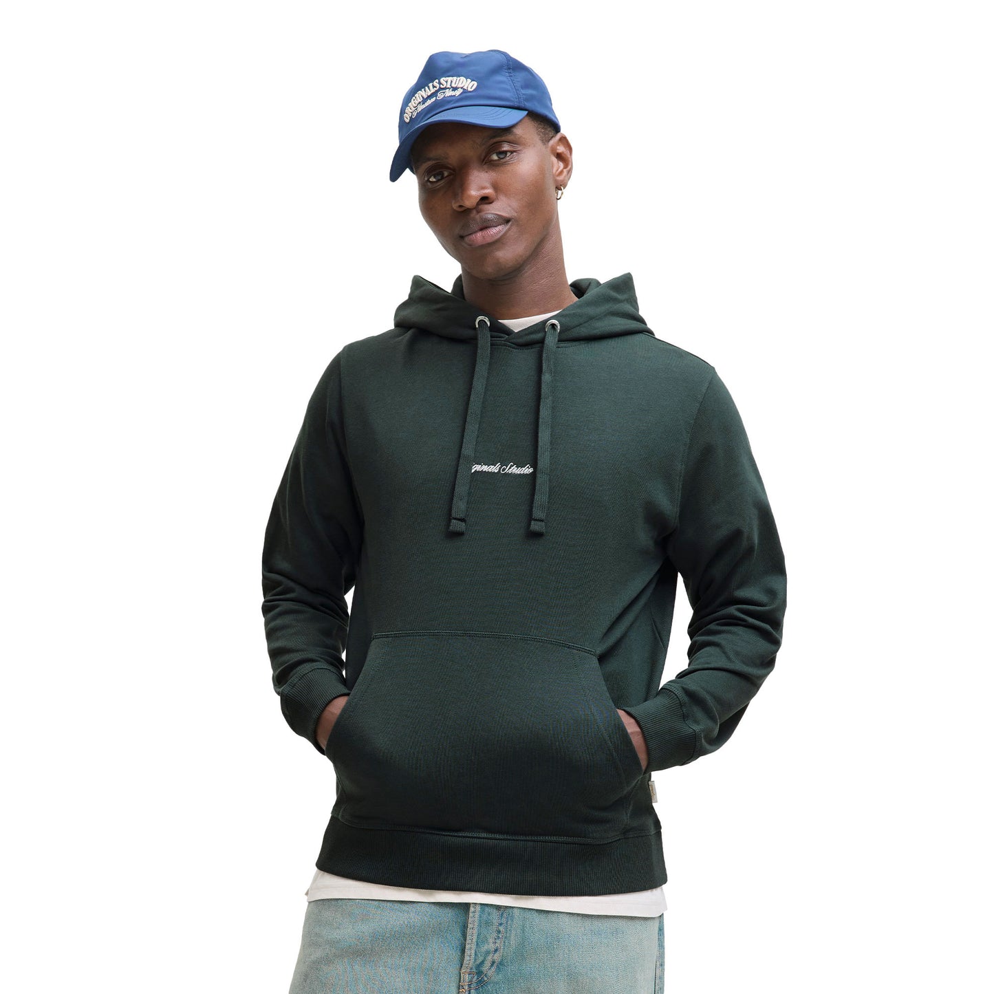 Jack & Jones Norrebro Emb Sweat Hood Forest River - 12282861FR