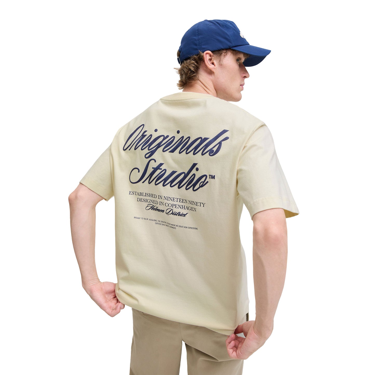 Jack & Jones Norrebro Typo Tee SS Crew Neck Antique White - 12282898AW