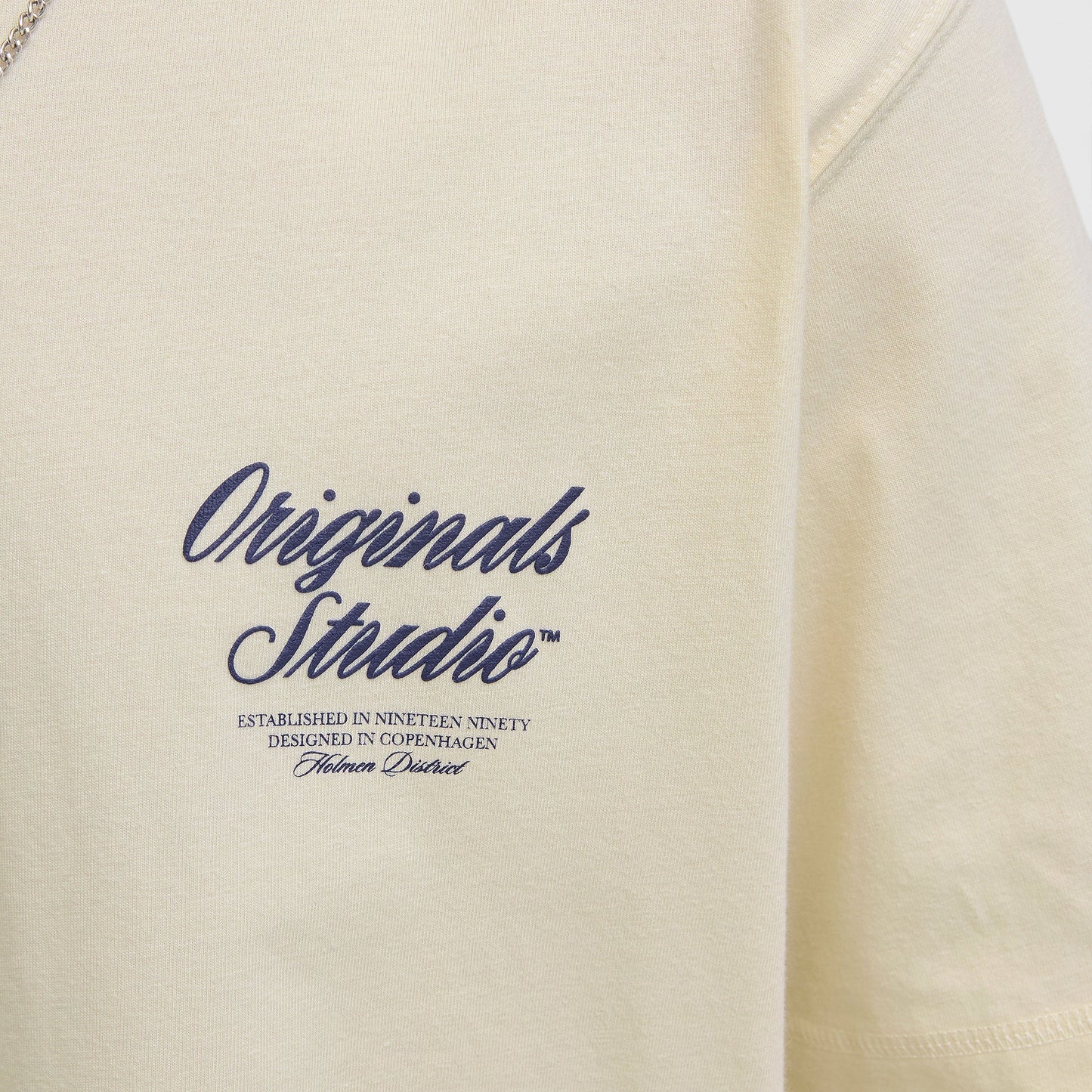 Jack & Jones Norrebro Typo Tee SS Crew Neck Antique White - 12282898AW