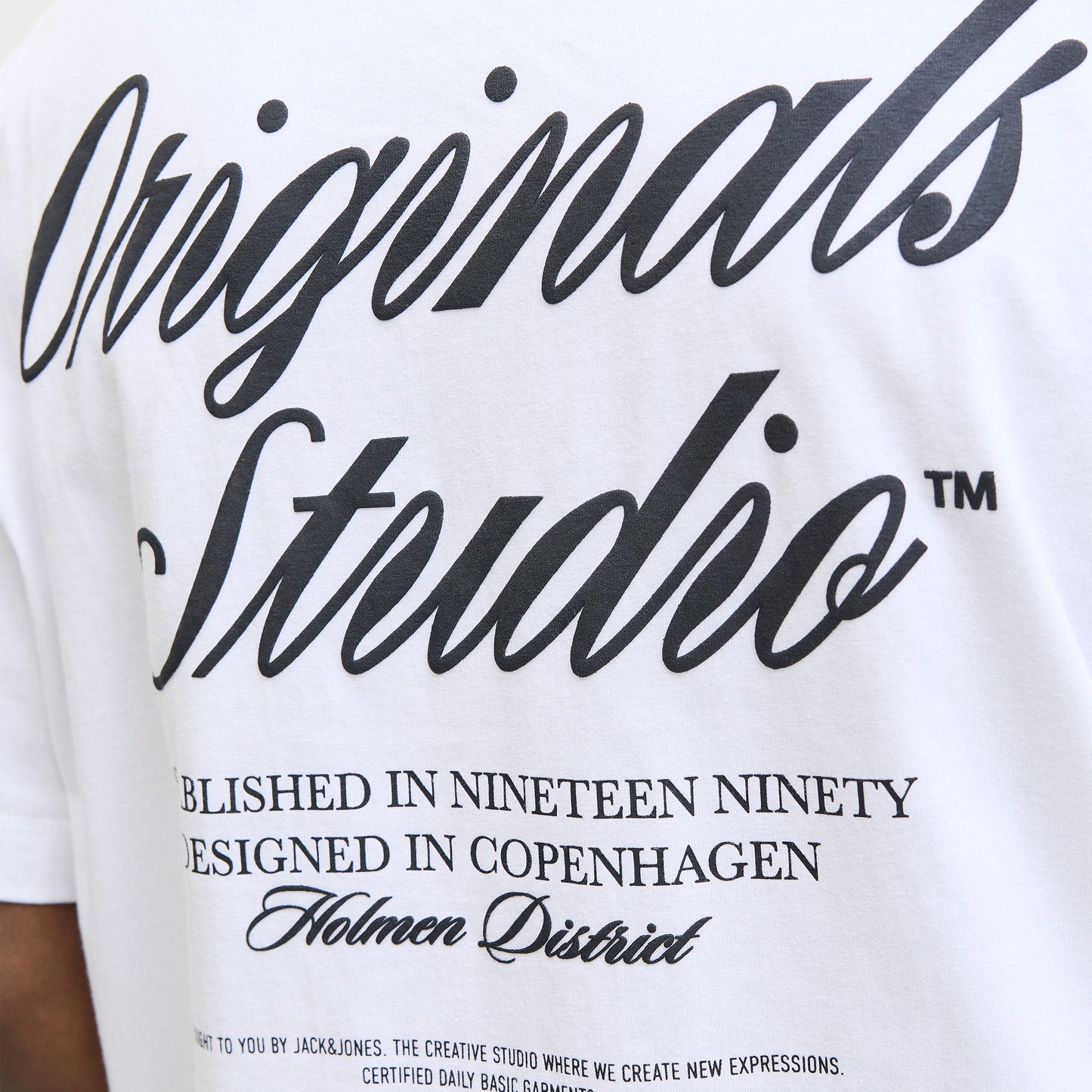 Jack & Jones Norrebro Typo Tee SS Crew Neck Bright White
