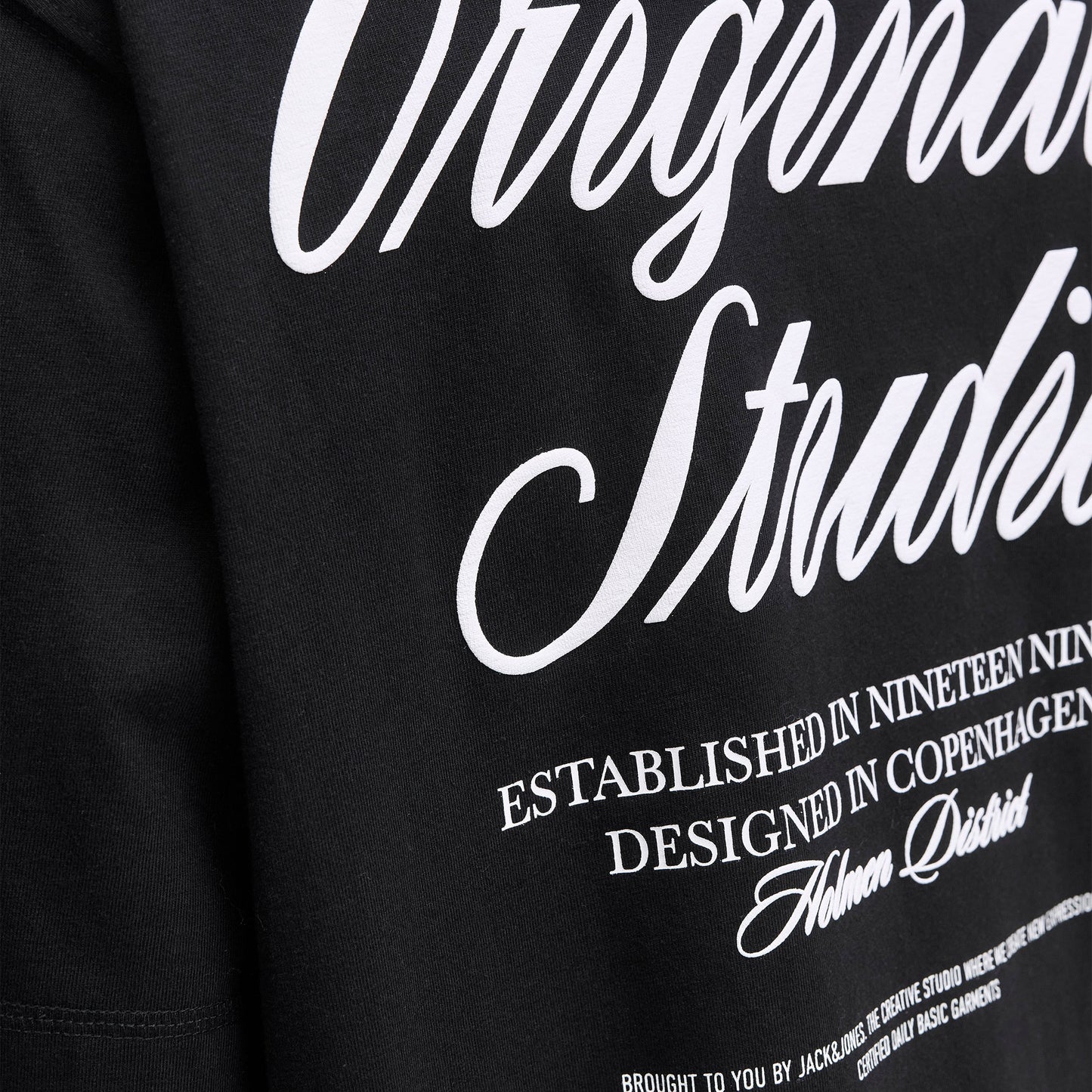 Jack & Jones Norrebro Typo Tee SS Crew Neck Black - 12282898B