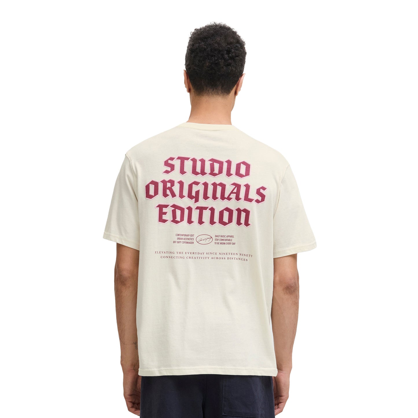Jack & Jones Meadows Typo Tee SS Crew Neck Antique White - 12283848AW