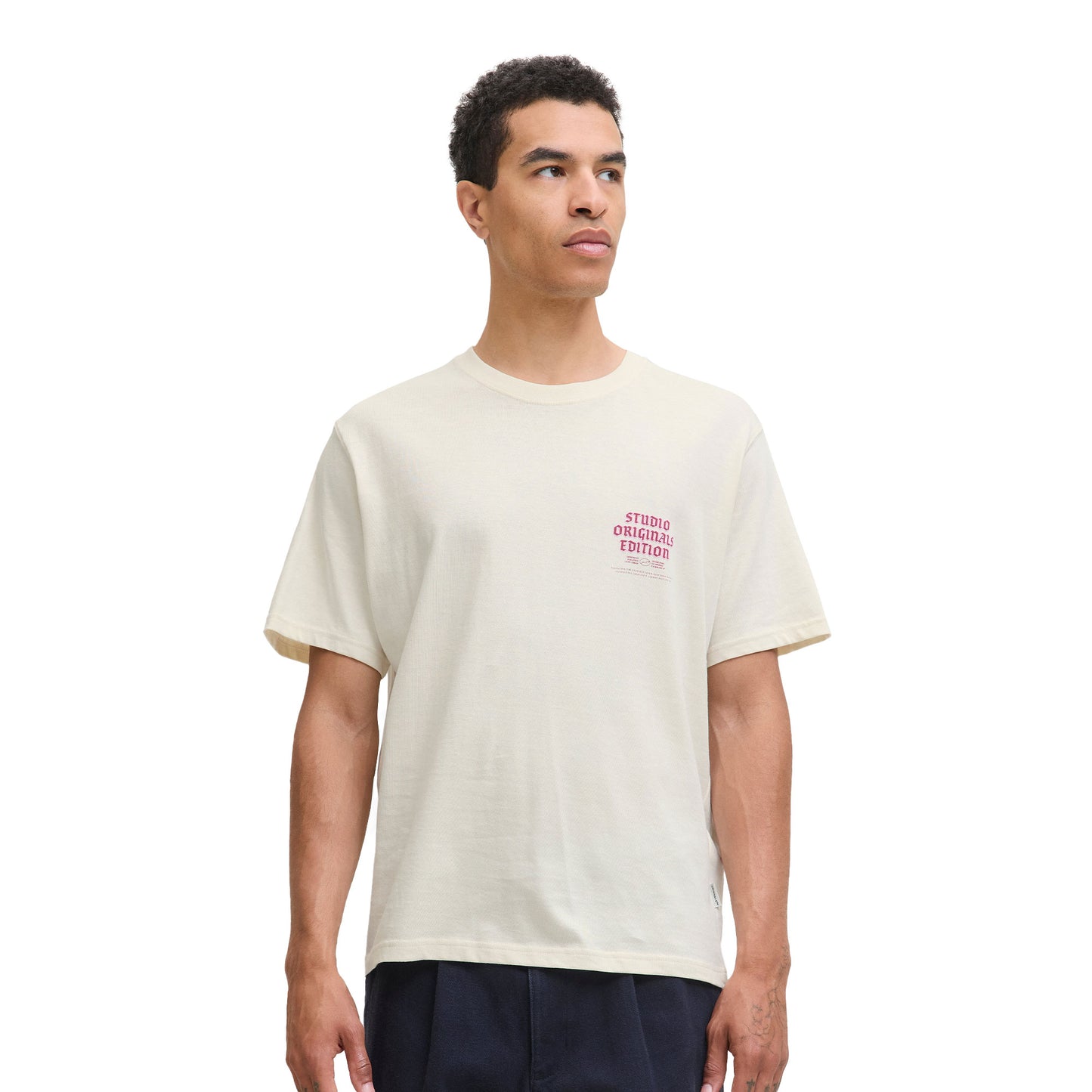 Jack & Jones Meadows Typo Tee SS Crew Neck Antique White - 12283848AW