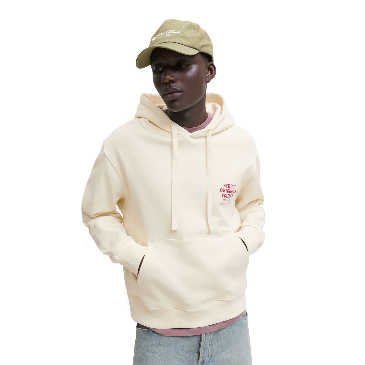 Jack & Jones Meadows Sweat Hood Antique White - 12283868AW
