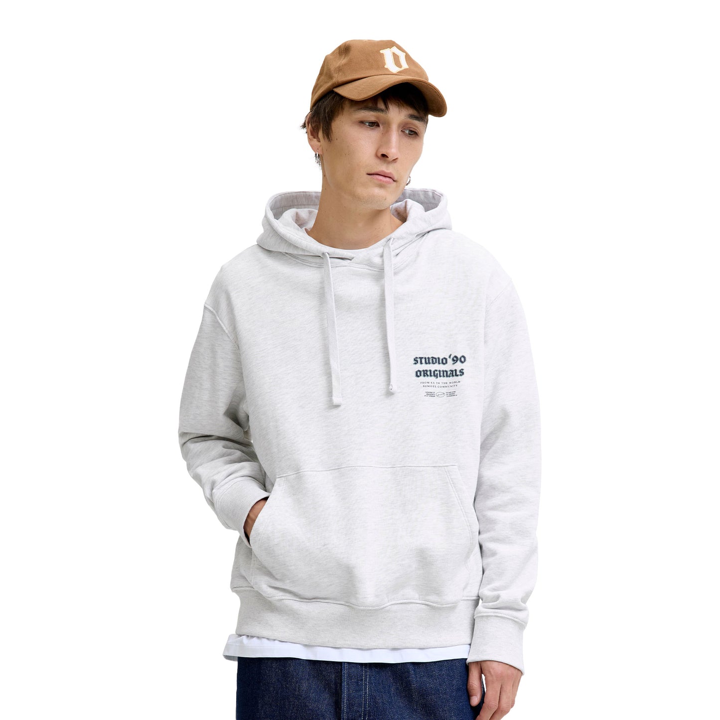 Jack & Jones Meadows Sweat Hood Bright White - 12283868BW