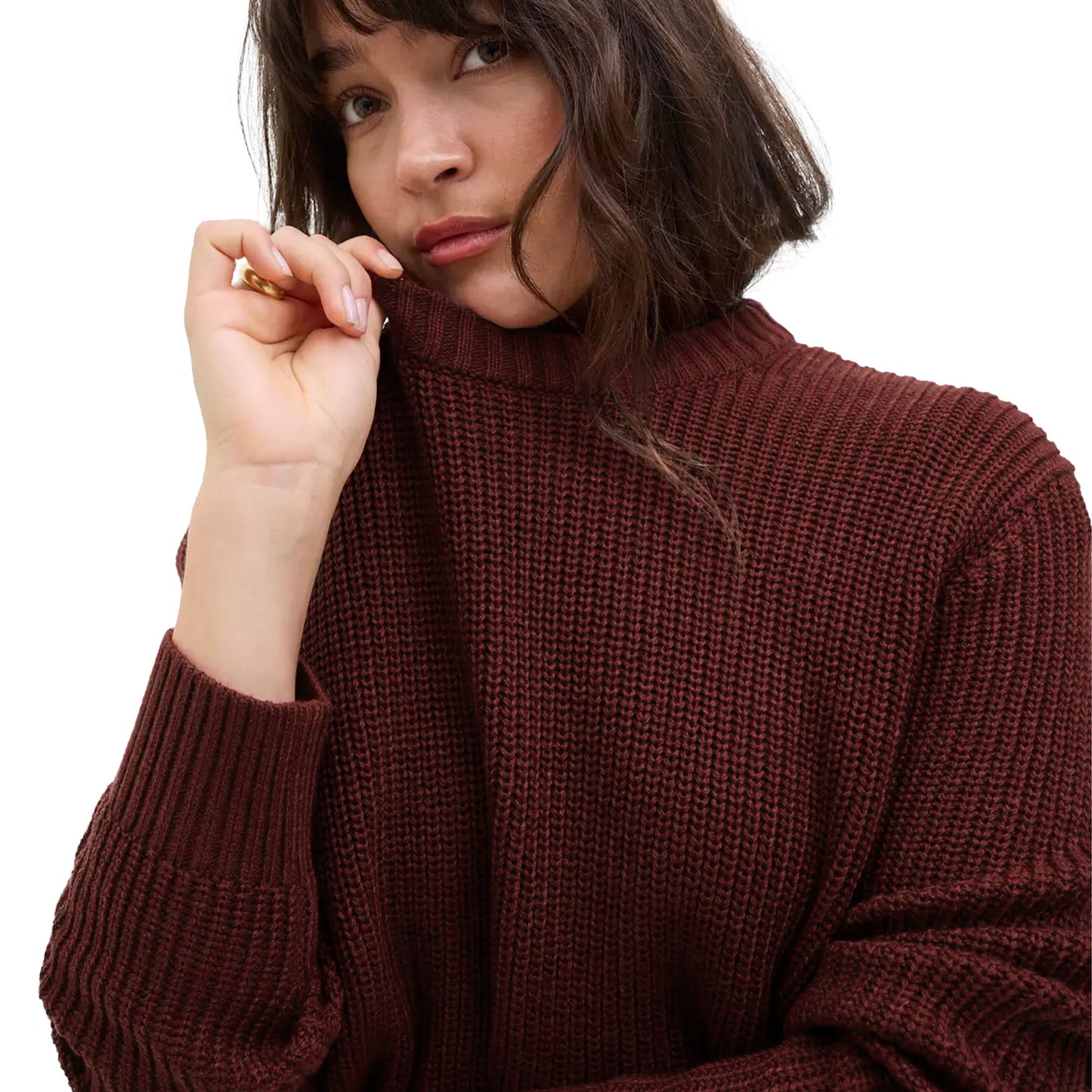 JJXX Global Crew Neck Knit Cabernet - 12288012C