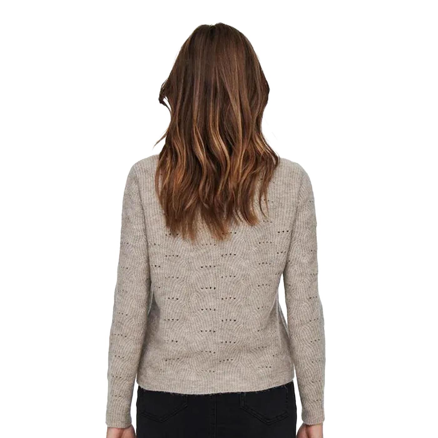 Only Lolli L/S Pullover Knit Taupe Gray - 15234745T