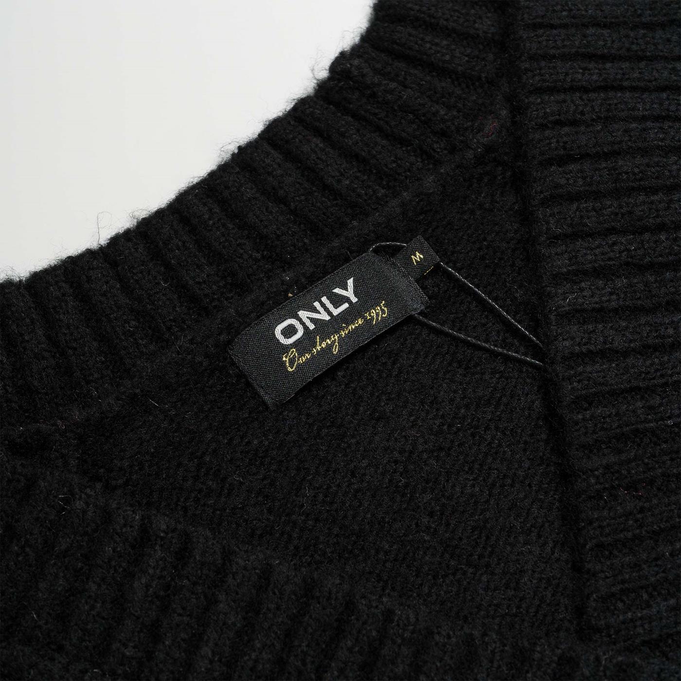 Only Macadamia L/S V-Neck Dress BF Knit Black - 15241479B