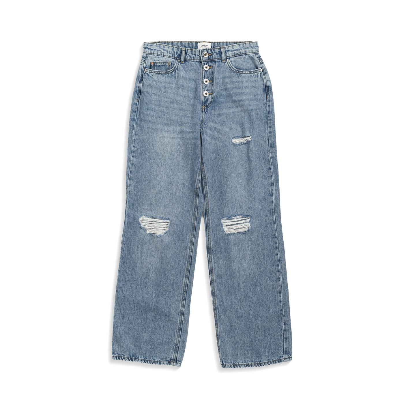 Only Molly Life HW Wide Dnm Dest BJ367 Light Blue Denim - 15249721LBD