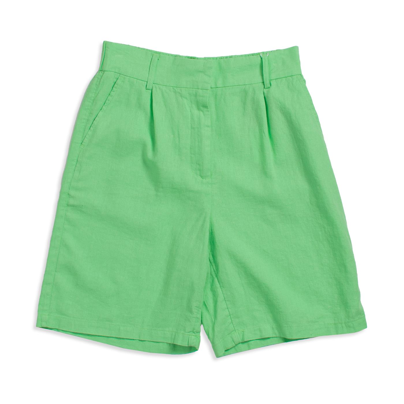 Only Caro HW Long Linen Blend Shorts Summer Green - 15256260SG
