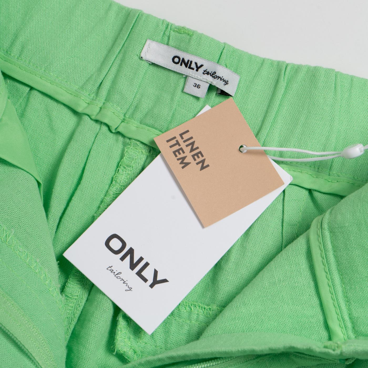 Only Caro HW Long Linen Blend Shorts Summer Green - 15256260SG