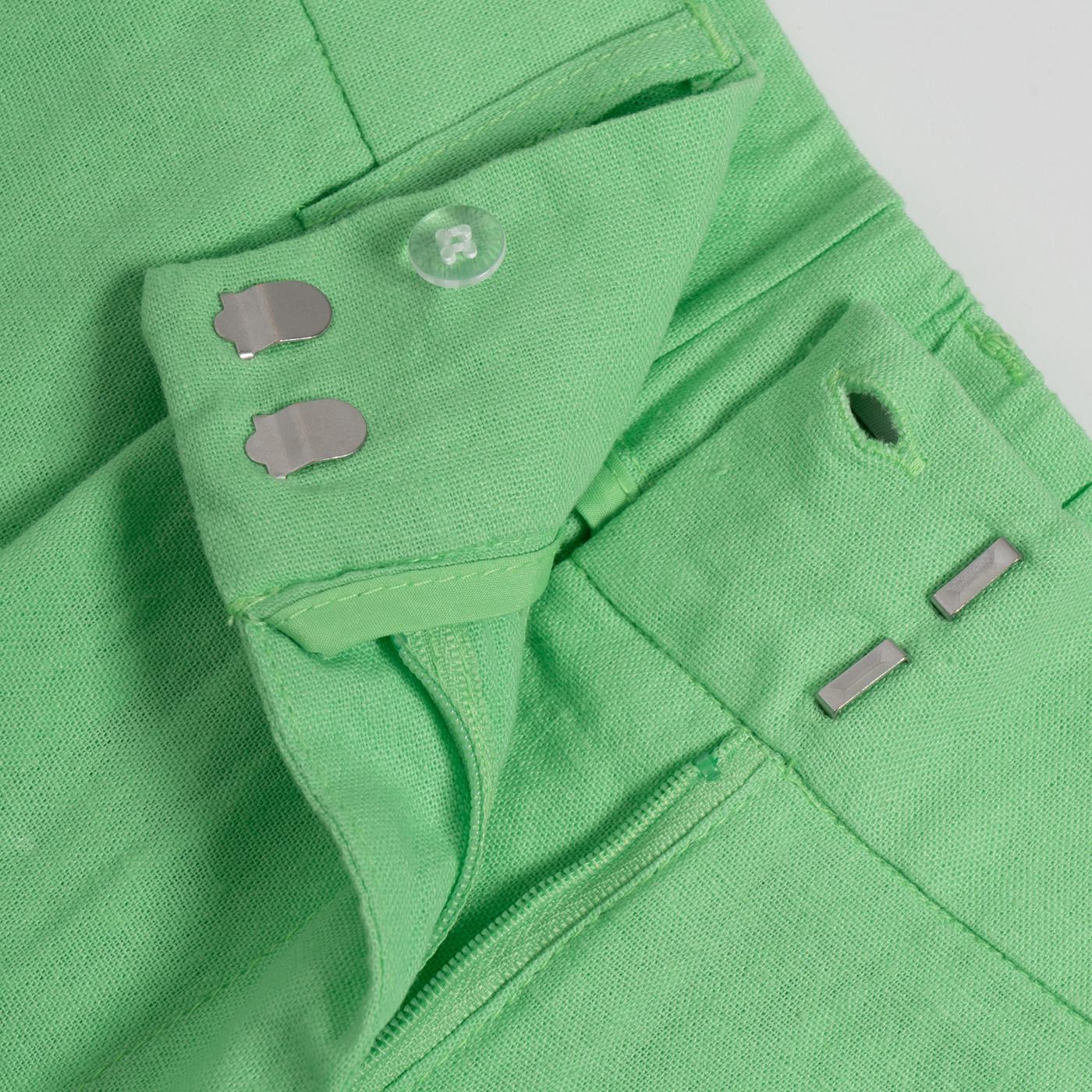 Only Caro HW Long Linen Blend Shorts Summer Green - 15256260SG