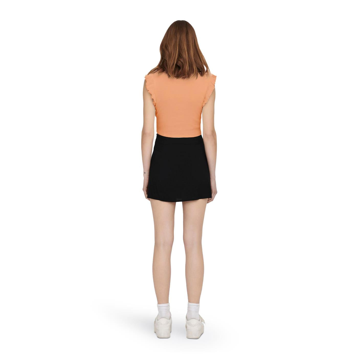 Only Laila Life S/L Ruching Top Orange Chiffon - 15257542OC