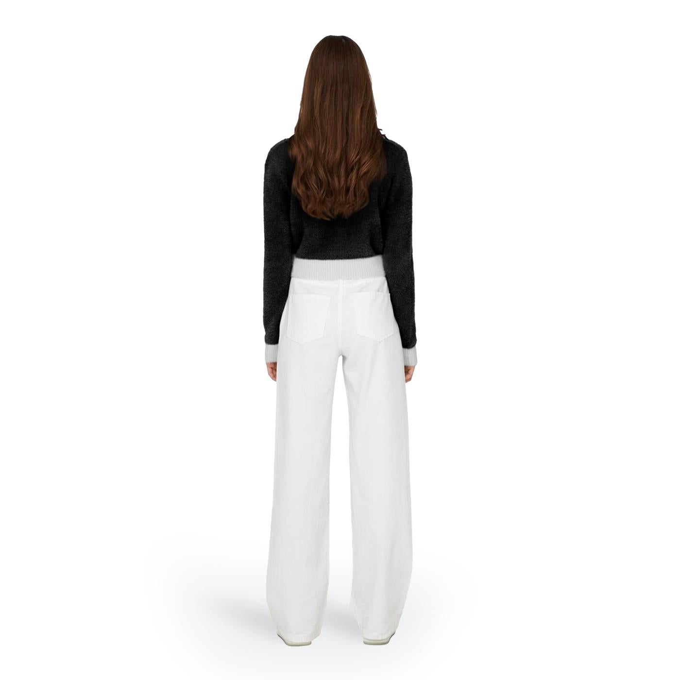 Only Piumo L/S Crop Contrast Pull CC Knit Black - 15270559B