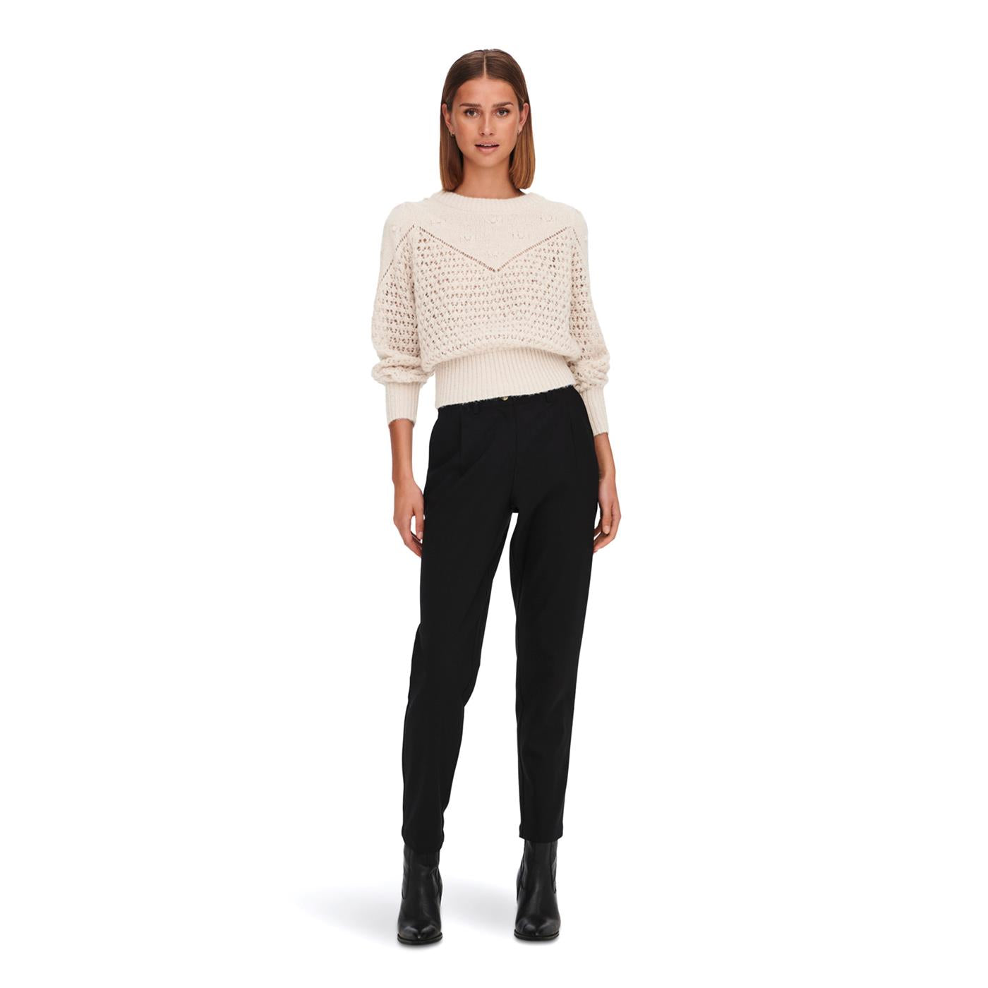 JDY Sigrid Life L/S Yoke Structure PO Knit Cement - 15271577C