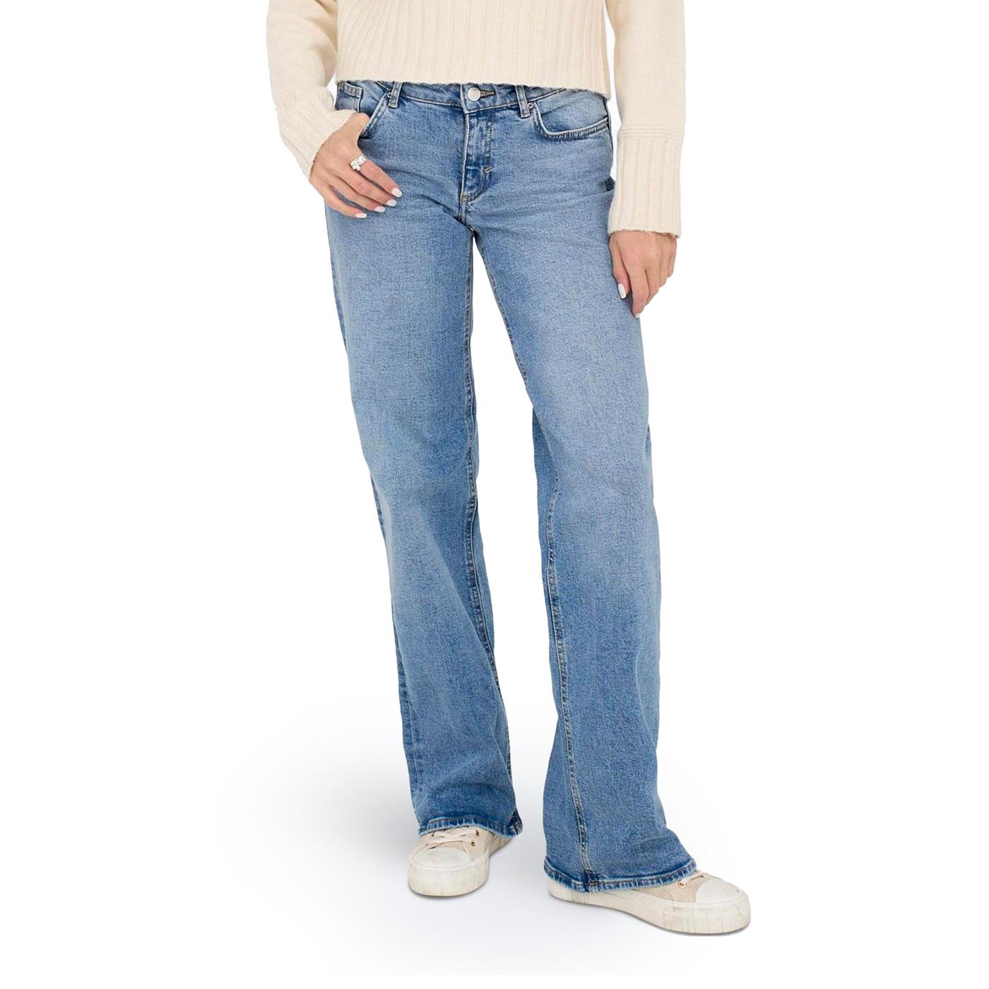 Only Juicy LW Wide Leg Dnm REA365 Medium Blue Denim - 15280466MBD