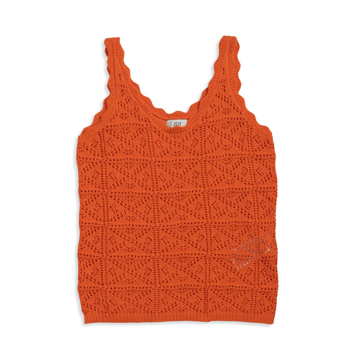 JDY Ida S/L Top Knit Scarlet Ibis - 15290578SI