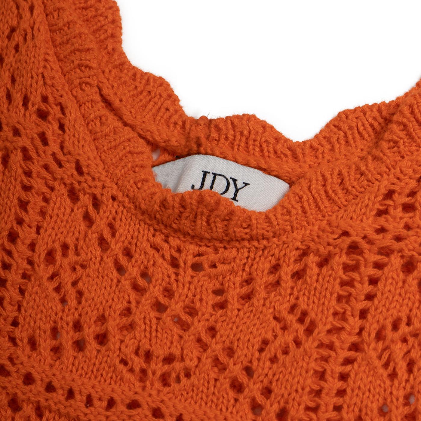 JDY Ida S/L Top Knit Scarlet Ibis - 15290578SI