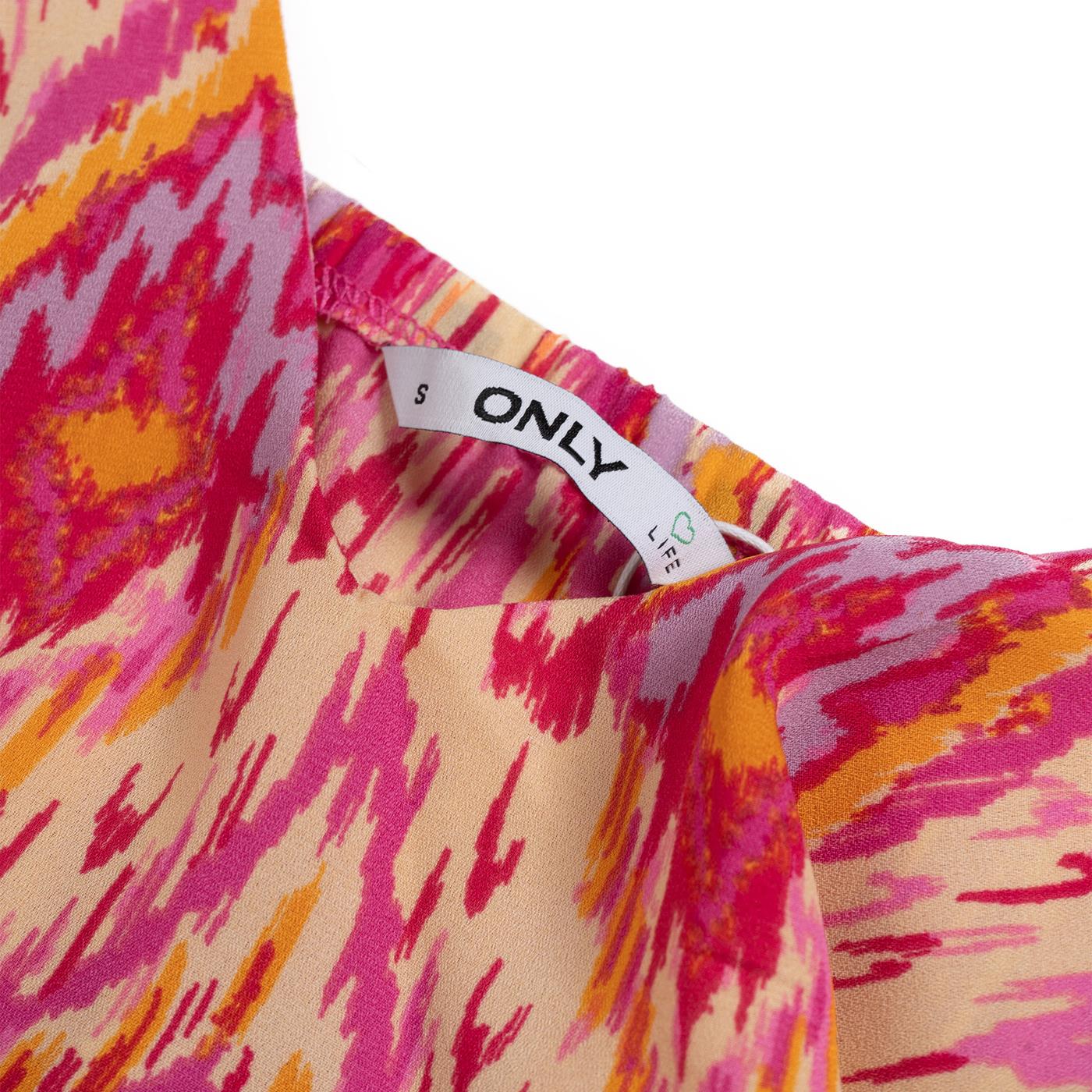 Only Alma Life Poly Frill Playsuit AOP Raspberry Rose - 15290801RR