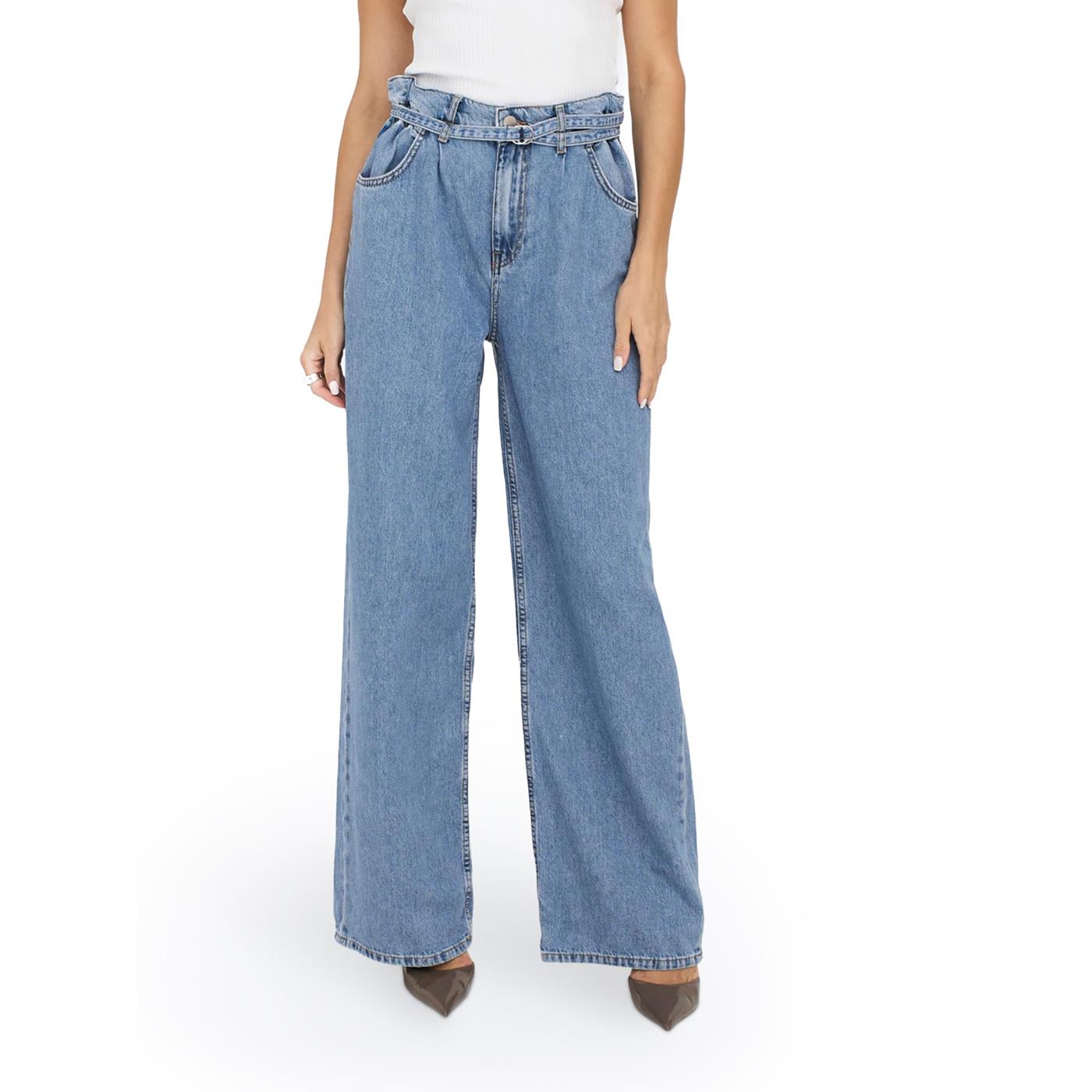 Only Emma HW Loose Wide Belt Dnm Medium Blue Denim - 15297074MBD