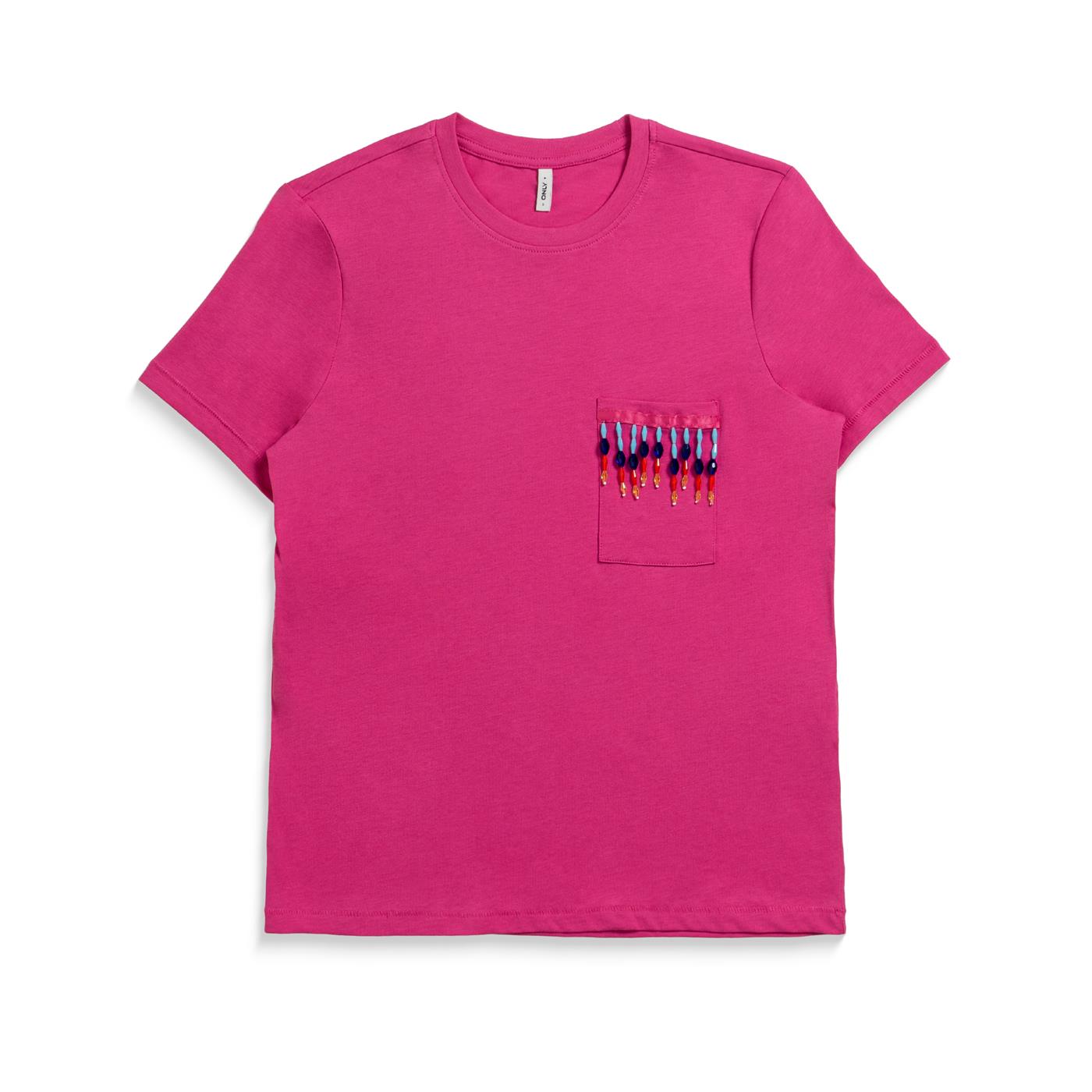 Only Tribe Life S/S Pocket Top Raspberry Rose - 15315348RR