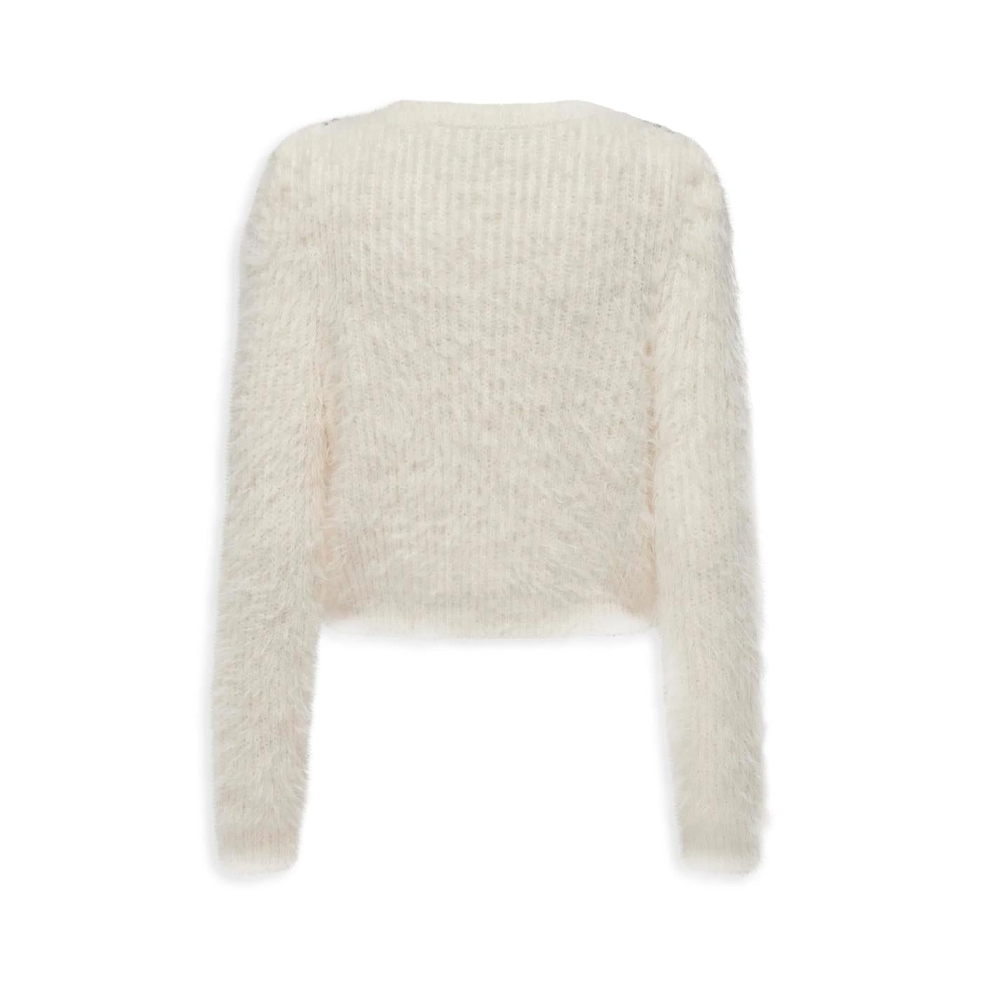 Only Suri LS Bling Crop O-Neck Prm Knit Cloud Dancer - 15327597CD