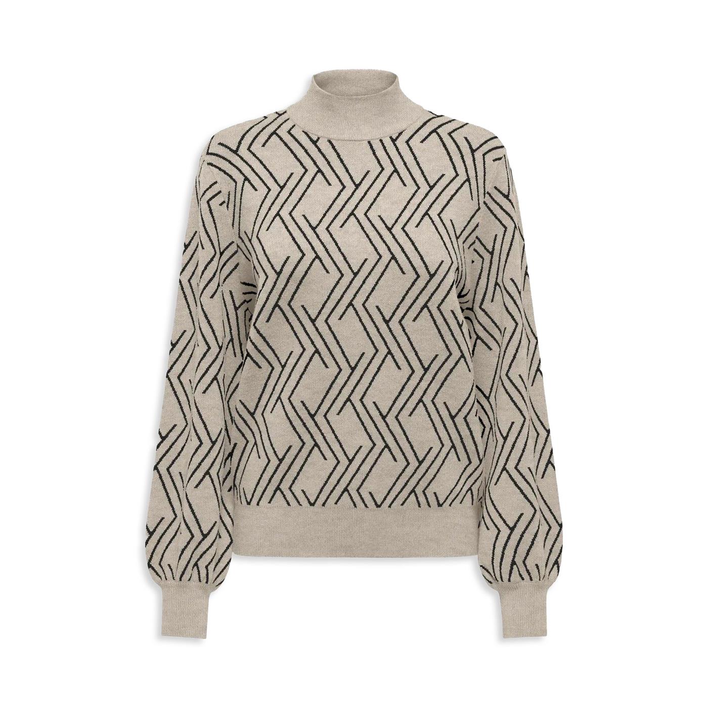 Only Anny LS Jacquard O-Neck Knit Birch - 15327635B