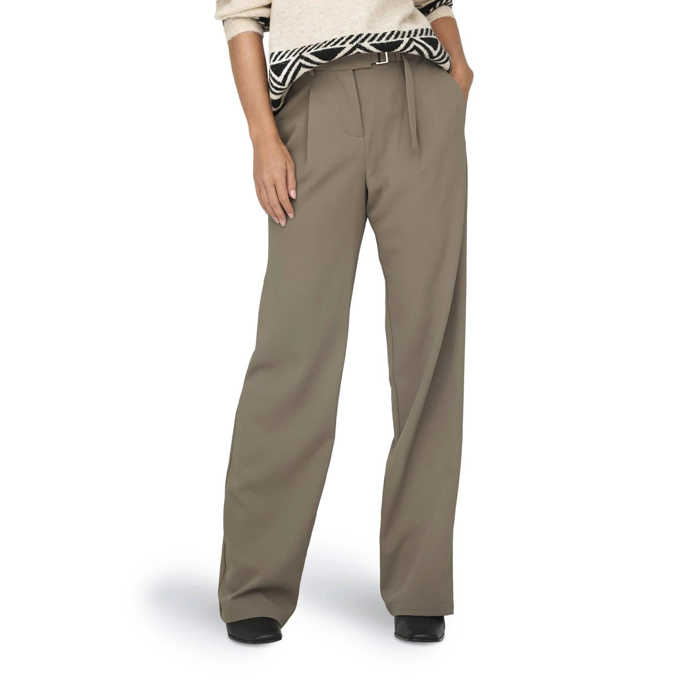 Only Rebecca HW Belt Wide Pant Fossil - 15327988F