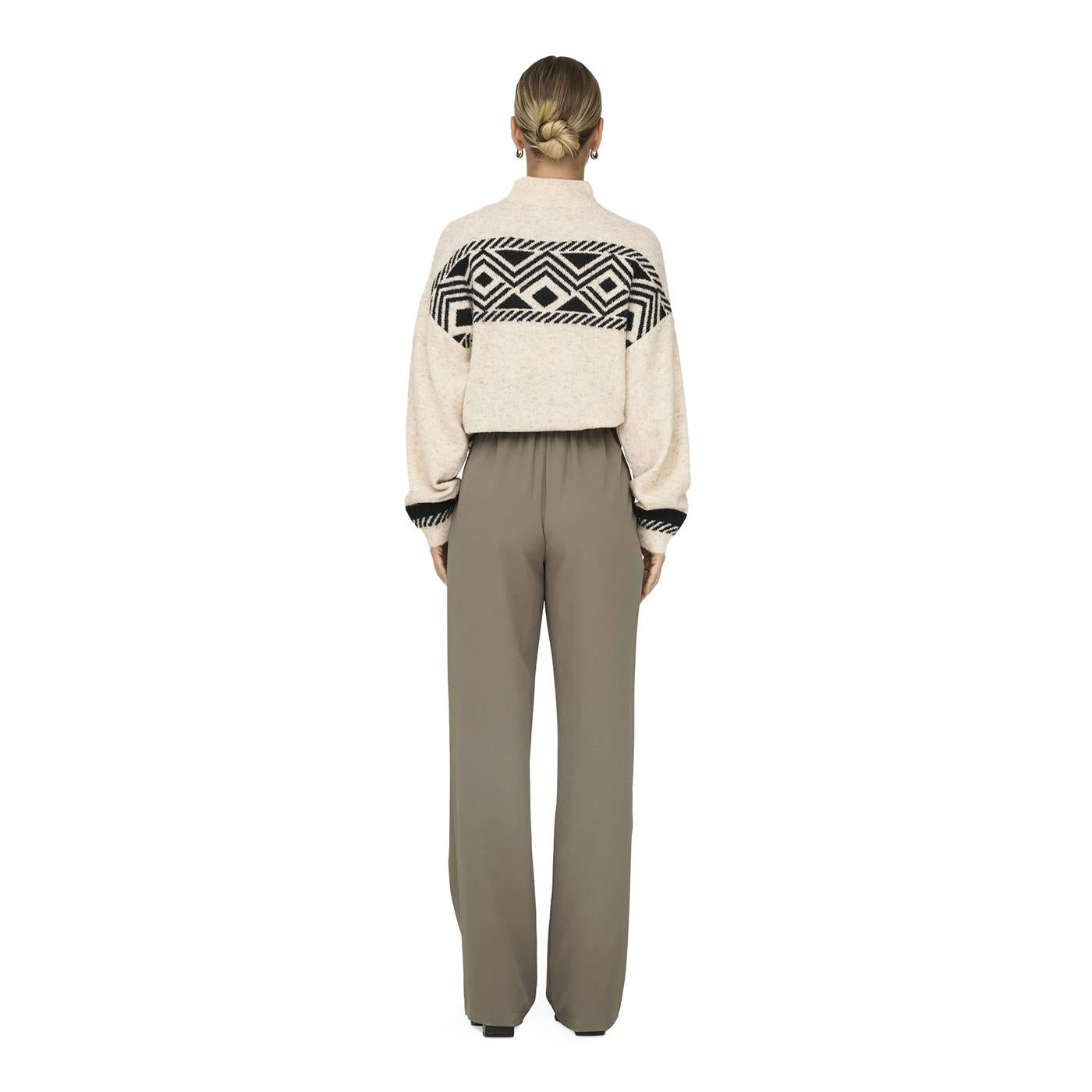 Only Rebecca HW Belt Wide Pant Fossil - 15327988F
