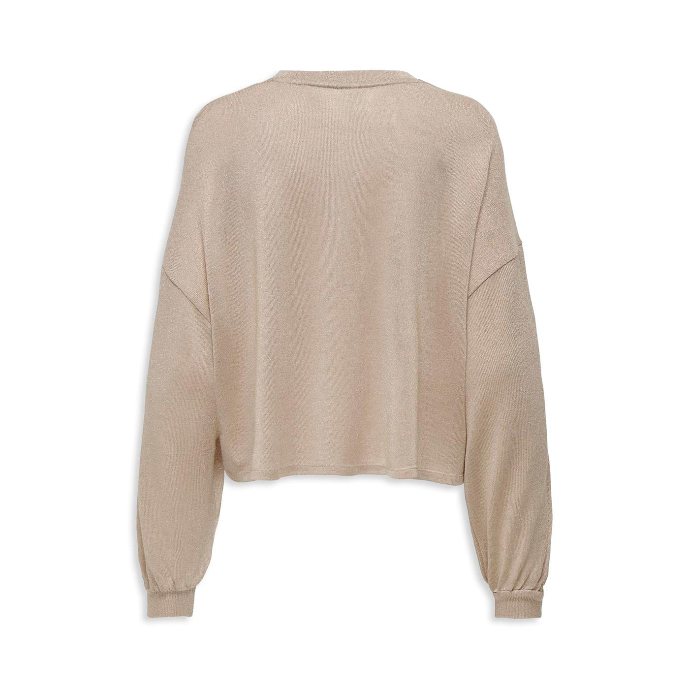 Only Amber L/S Loose Glitter Top Brown Rice - 15330649BR