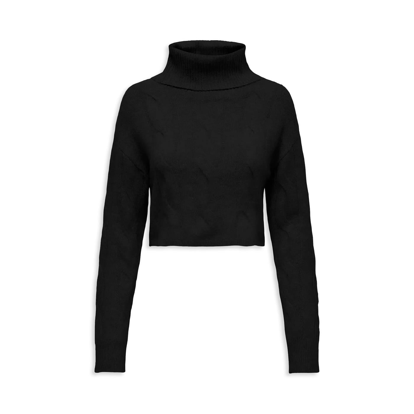 Only Rio Life LS Cable Roolneck Knit Black - 15331405B