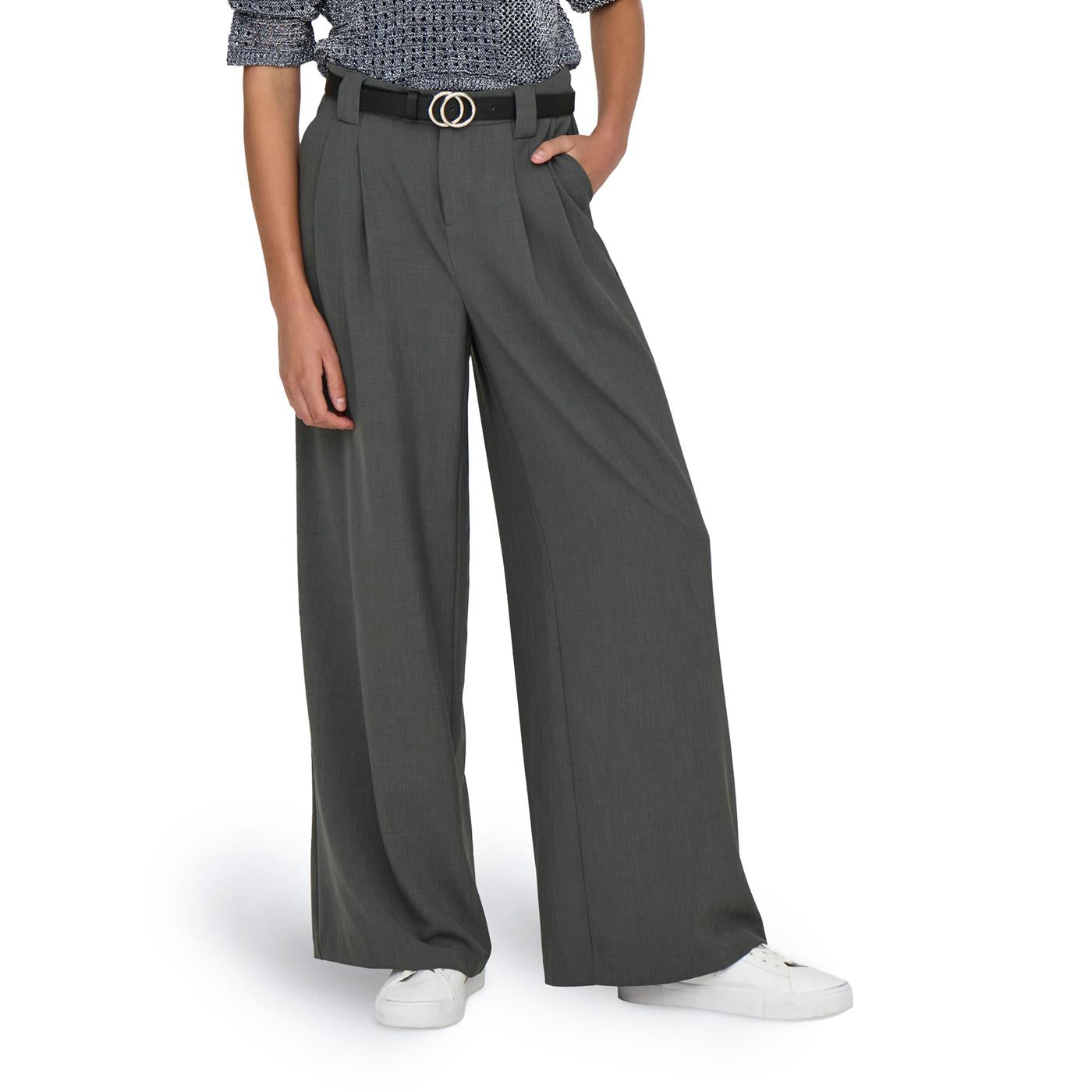 Only Svea MW Mel Wide Pant Dark Grey - 15331532DG