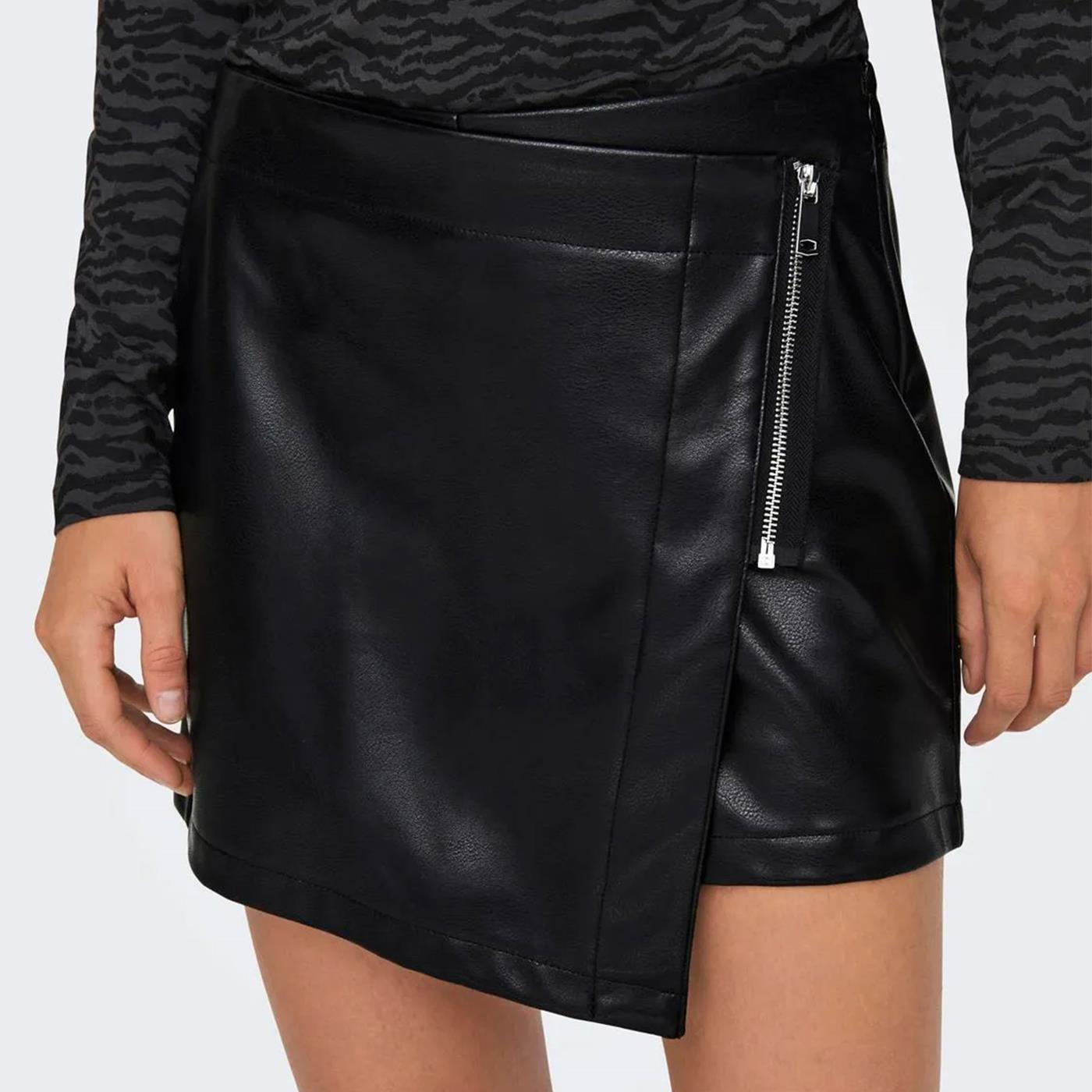 Only Collie HW Faux Leather Skort Black - 15331872B