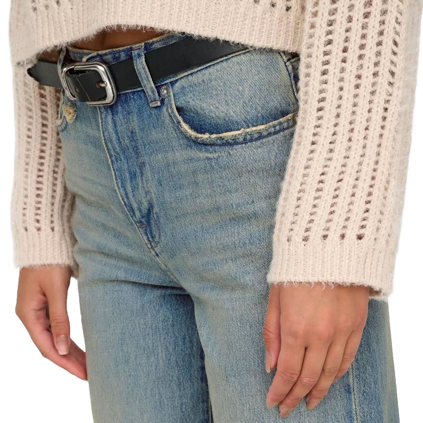 Only Broome HW Wide Fold Up Red Dnm Light Blue Denim - 15332277LBD