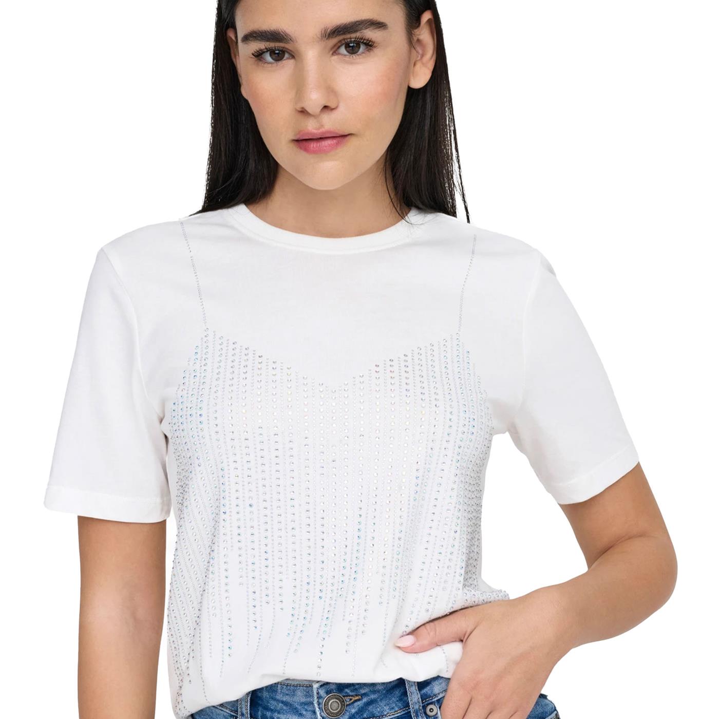Only Billie Life S/S Top Cloud Dancer - 15333617CD